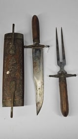 Double Ended Knife & Fork Carved Set