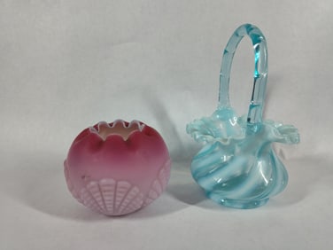 Fenton Basket & Martha Washington Shell Dish