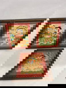 Jose Maria De Servin Watercolor Paintings: Three framed pieces 13x14, each is signed by artist.