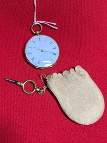 18K Gold Peret Cartier Enamel Pocket Watch