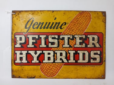 SSS J. V. Patten Co. Genuine Pfister Hybrids Sign