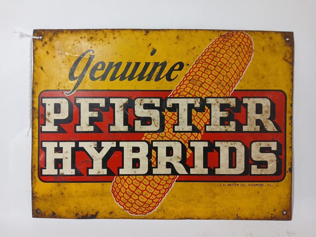 SSS J. V. Patten Co. Genuine Pfister Hybrids Sign
