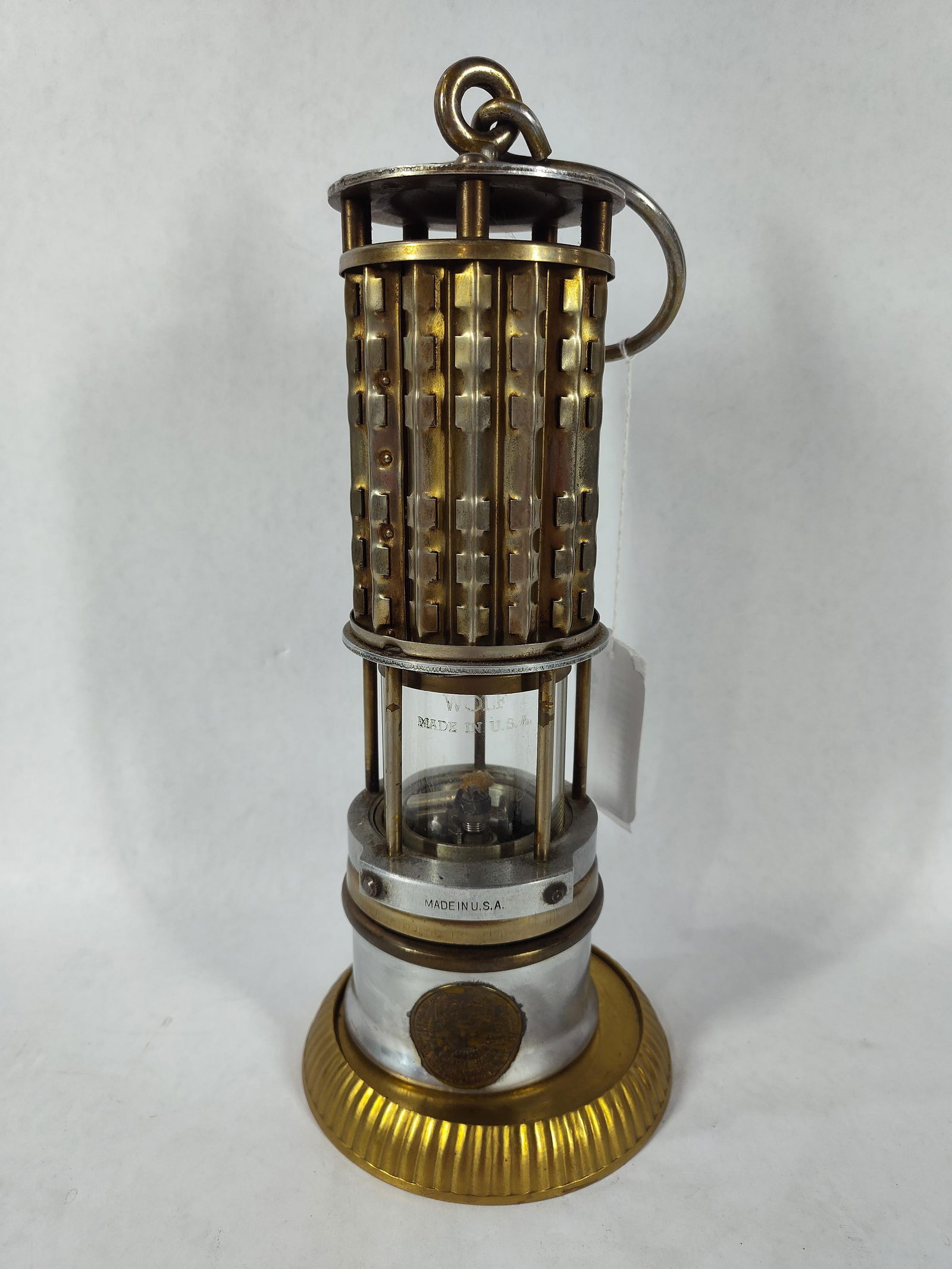 Miners flame safety lamp issued by The Department of the Interior Bureau of Mines (1 of 4)