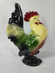 Ceramic painted rooster figurine