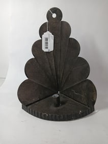 Primitive tin turkey tapered corner candle sconce