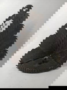 Primitive tin turkey tapered corner candle sconce: great primitive condition with small amounts of scratching13 H?