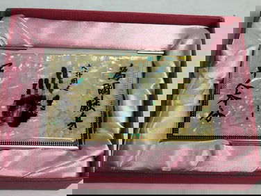 South korean mother of pearl inlaid pocket cigarette case