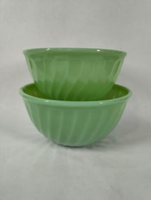 Fire King Jadeite mixing bowls (2)
