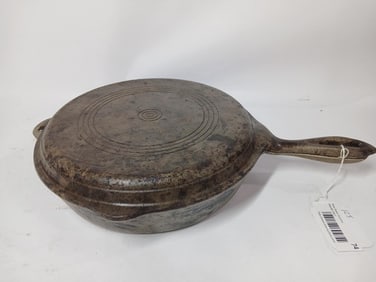 Wagner Ware cast iron 5 star hinged skillet fryer set