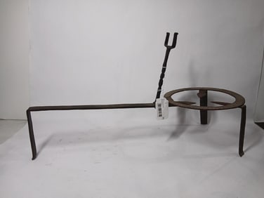 Hand forged blacksmithing fireplace trivet