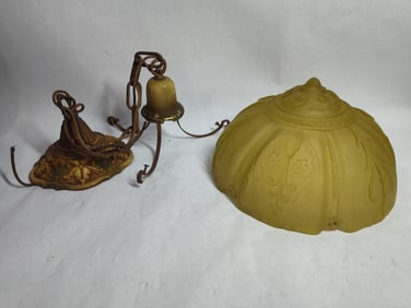 Frosted Bohemian Glass Celing Fixture & Shade