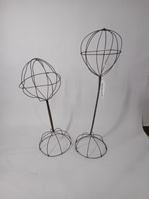 Early wire sphere millinery shop balloon hat displays (2)