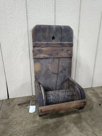 Primitive wood hand crank winder