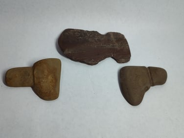 Native American artifact axe head ground tools lot of 3 various sized