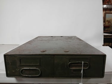Industrial stackable 2 drawer card file box