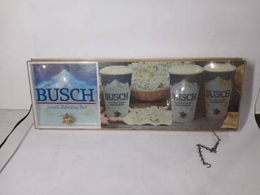 Busch lighted bar beer sign in plastic housing