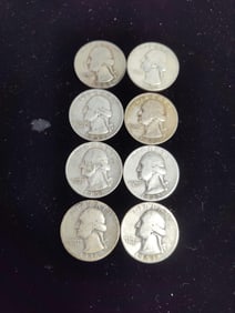 Washington quarters lot of 8 - 1936-1964