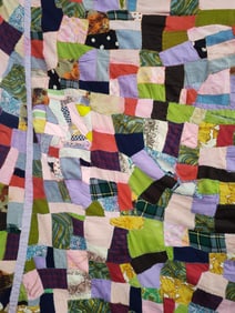 Hand stitched patchwork crazy quilt