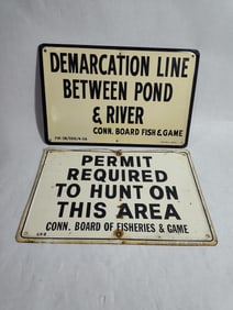Conn. Board of Fisheries & Game SST Permit and Demarcation line signs Scioto Sign Co.