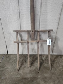 Primitive wood 4 tine hay fork