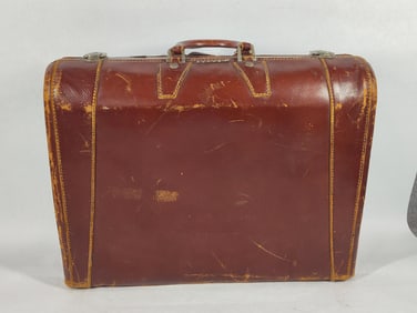 Old World Leather Suitcase