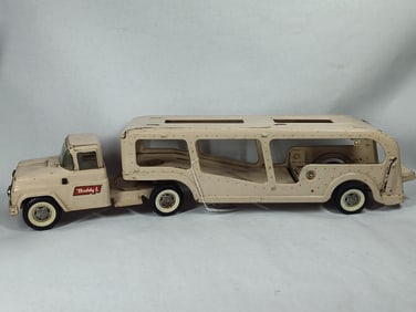 Buddy L pressed steel transporter tractor and trailer