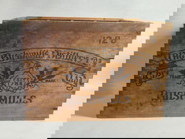 Old Bushmills Distillery Co. Whiskey Wood shipping crate