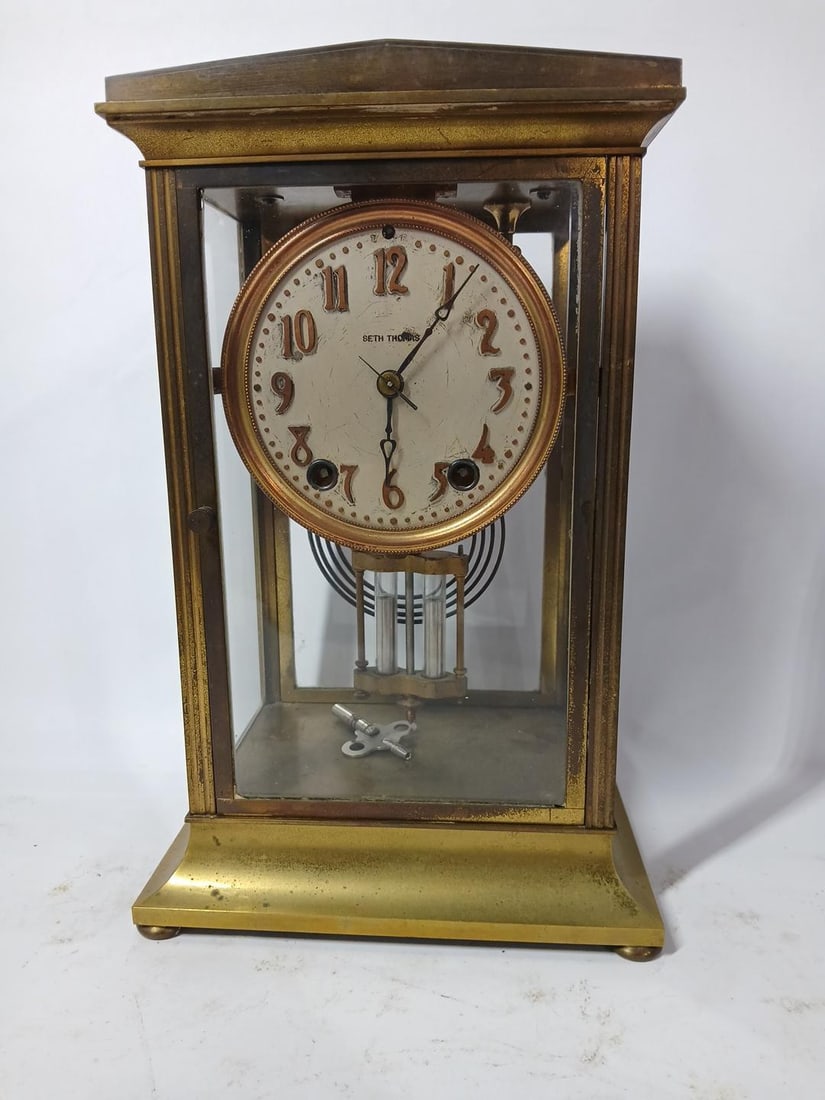 Seth Thomas 1900s Regulator Brass Clock (1 of 5)