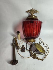 Victorian Ruby Red Hanging Light