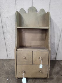 Sage green painted wall hanging farmhouse decor drawered / comparted shelf