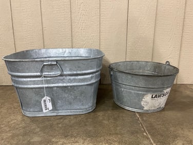 Galvanized Wash Tub and Bucket