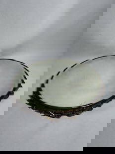 Antique Art Nouveau footed mirrored vanity tray: no breaks to beveled glass/ mirror 15D