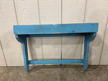 Blue Painted Wall Shelf