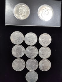Eisenhower Dollar collection and loose dollars