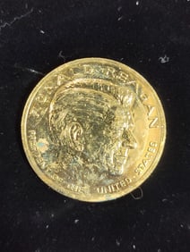 Ronald Reagan Commemorative Gold tone Coin