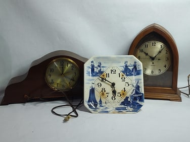 3 Misc Shelf and Hanging Clocks