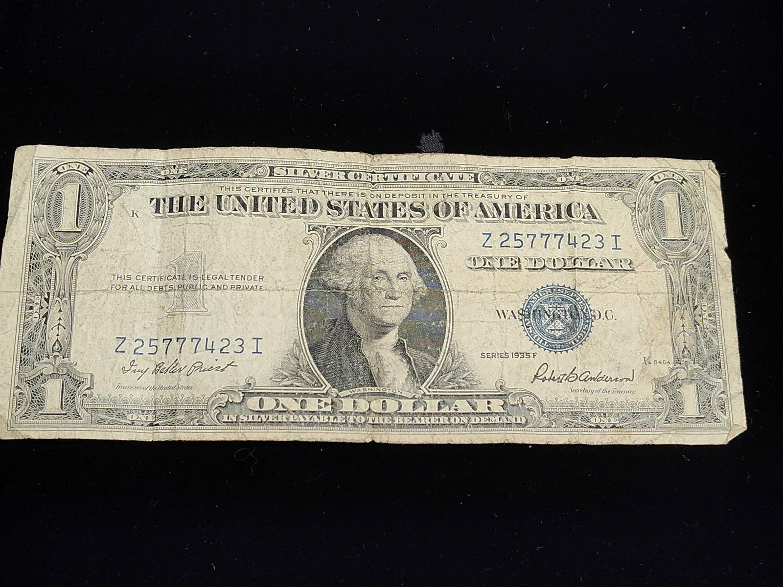 1935 F 1.00 USD Silver Certificate (1 of 2)