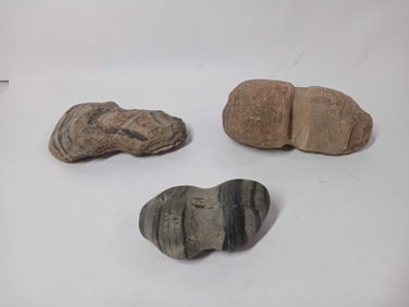 Early Neolithic flint celt, zen lined straited stone & Archaic period native american stone