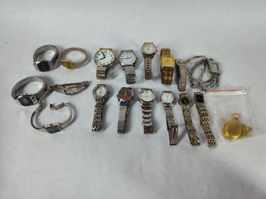 Assorted wrist watches and pocket watch