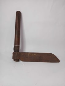 Early hand forged Clauser wood handle iron froe