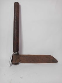 Early hand forged Clauser wood handle iron froe