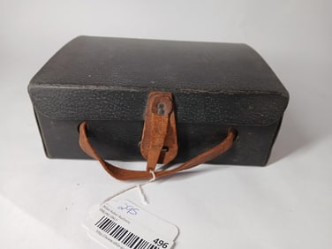 Industrial factory task lamp enamel shade housing w/ bulb and case