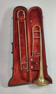 Cleveland Superior Brass Trombone: Looks to be in very good condition. Made by King craftsmen. Includes mouthpiece and extras in felt lined case.