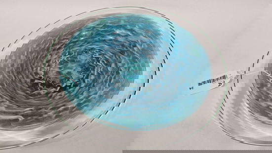 Art Glass Whirlwind Centerpiece Bowl: Heavy glass, 15 inches in diameter.