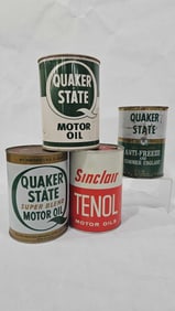 Quaker State & Sinclair One Quart Cans