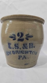 E.S. & B 2 Gallon Crock