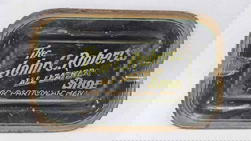John C. Roberts Leather Shoes Advertising Ashtray
