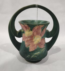 Roseville Clematis Two Handled Vase