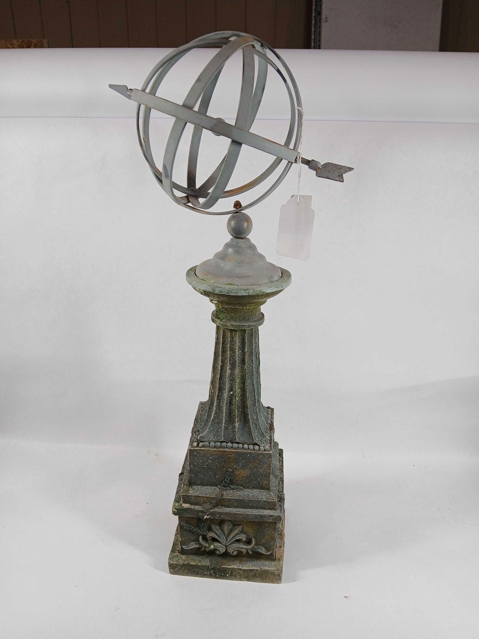 ARMILLARY ON COLUMN: Showing areas of weathering 26 H