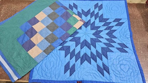 HAND STITCHED AMISH MADE LONESTAR & PATCHWORK BABY QUILTS